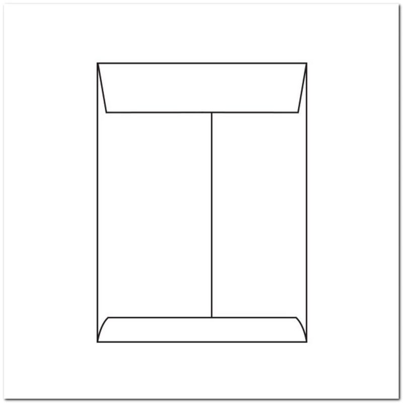 Open End Catalog Envelopes, 10" x 13", 28#, 2" Flap Down, White (92% Brightness), Vellum Finish, Center Seam(Box of 500)