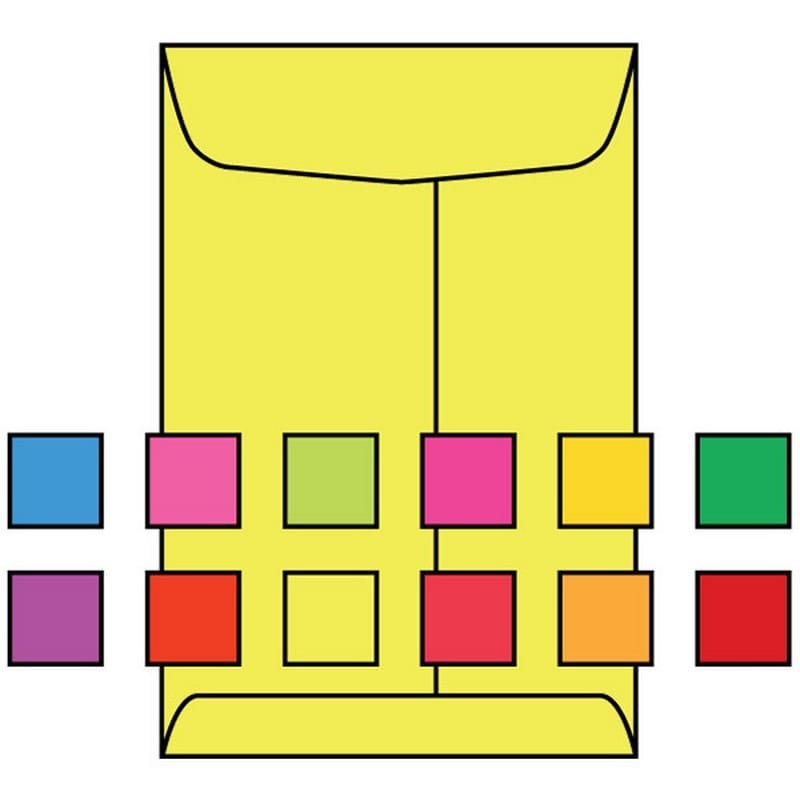 Open End Catalog Envelopes, 10" x 13", 28#, Brightly Colored Lemon, Acid Free, Center Seam (Box of 500) - Image 2