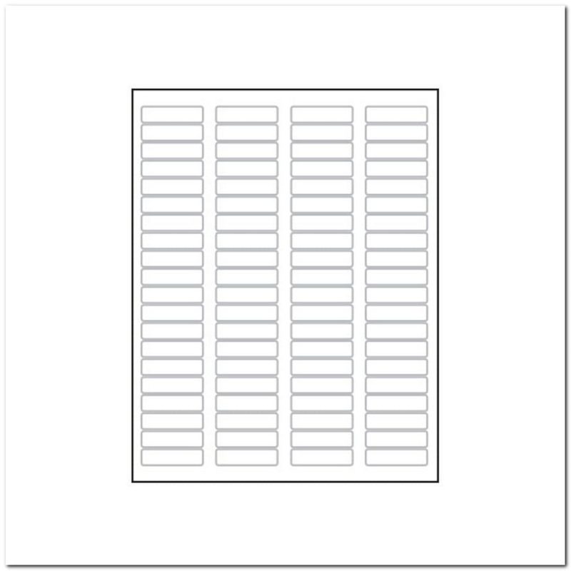 Laser Label Sheet, 1-3/4" x 1/2", Bright White, Laser Finish, Flat Sheet and Pre-Die Cut Labels (Box of 100)