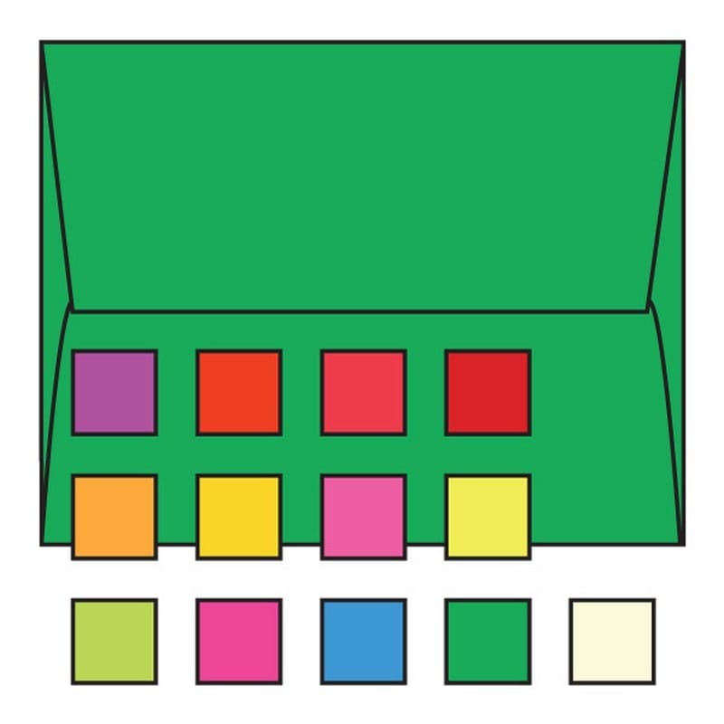#A-2 Announcement Envelopes, 4-3/8" x 5-3/4", 24#, Recycled, Brightly Colored Green, Square Flaps Down (Box of 500) - Image 2