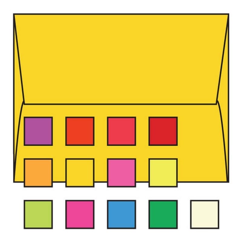 #A-2 Announcement Envelopes, 4-3/8" x 5-3/4", 24#, Recycled, Brightly Colored Yellow, Square Flaps Down (Box of 500) - Image 2