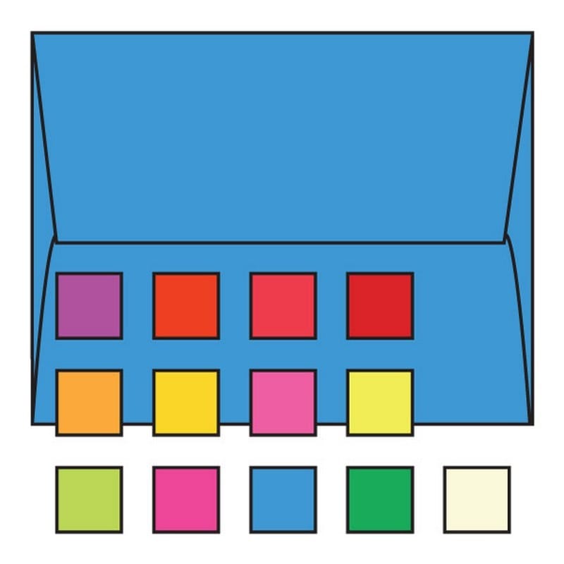 #A-2 Announcement Envelopes, 4-3/8" x 5-3/4", 24#, Recycled, Brightly Colored Blue, Square Flaps Down (Box of 500) - Image 2
