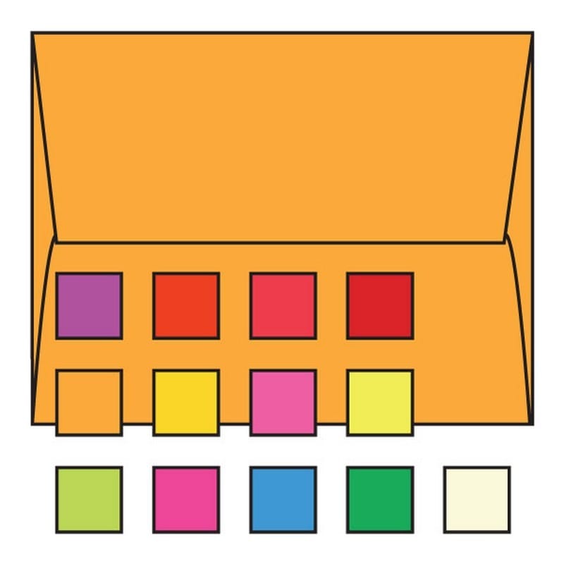 #A-2 Announcement Envelopes, 4-3/8" x 5-3/4", 24#, Brightly Colored Tangerine, Square Flaps Down (Box of 500) - Image 2