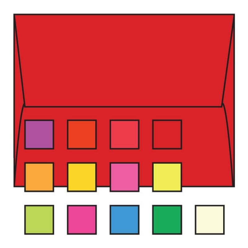 #A-7 Announcement Envelopes, 5-1/4" x 7-1/4", 24#, Recycled, Brightly Colored, Square Flaps Down (Box of 500)