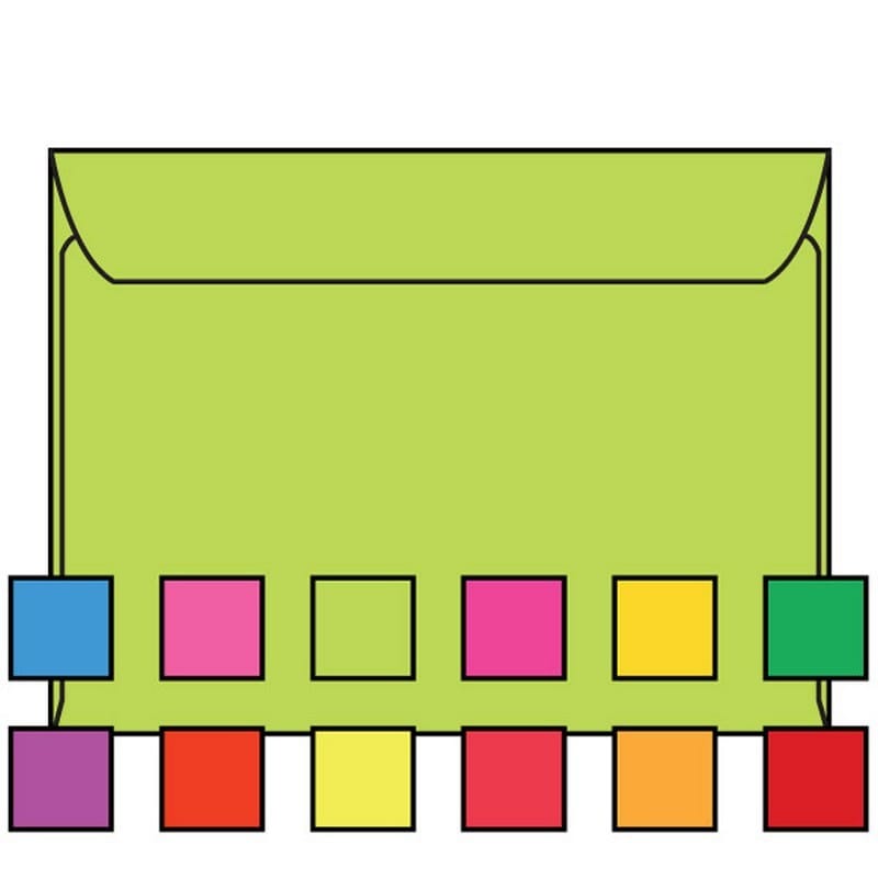 Open Side Booklet Envelopes, 6" x 9", 24#, Brightly Colored Lime, Acid Free, Side Seams (Box of 500) - Image 2