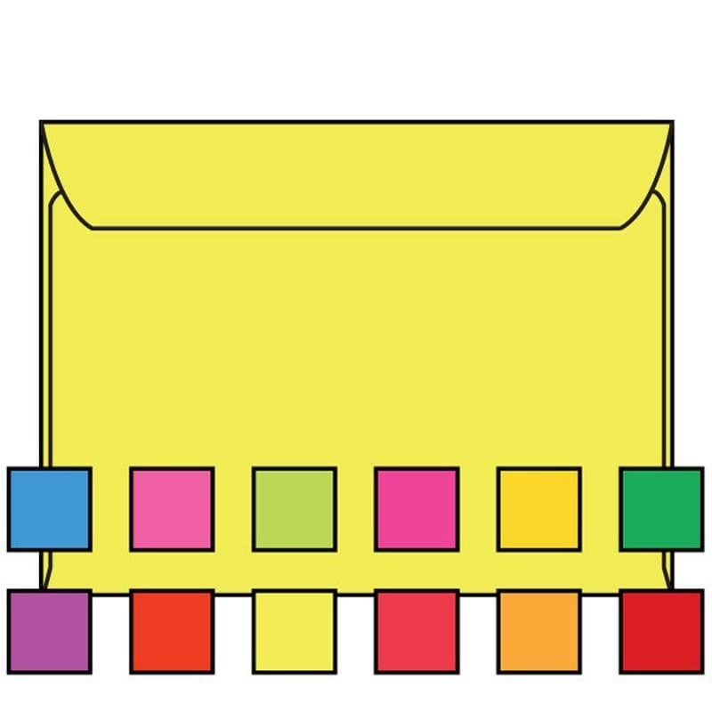 Open Side Booklet Envelopes, 9" x 12", 28#, Brightly Colored Lemon, Acid Free, Side Seams (Box of 500) - Image 2
