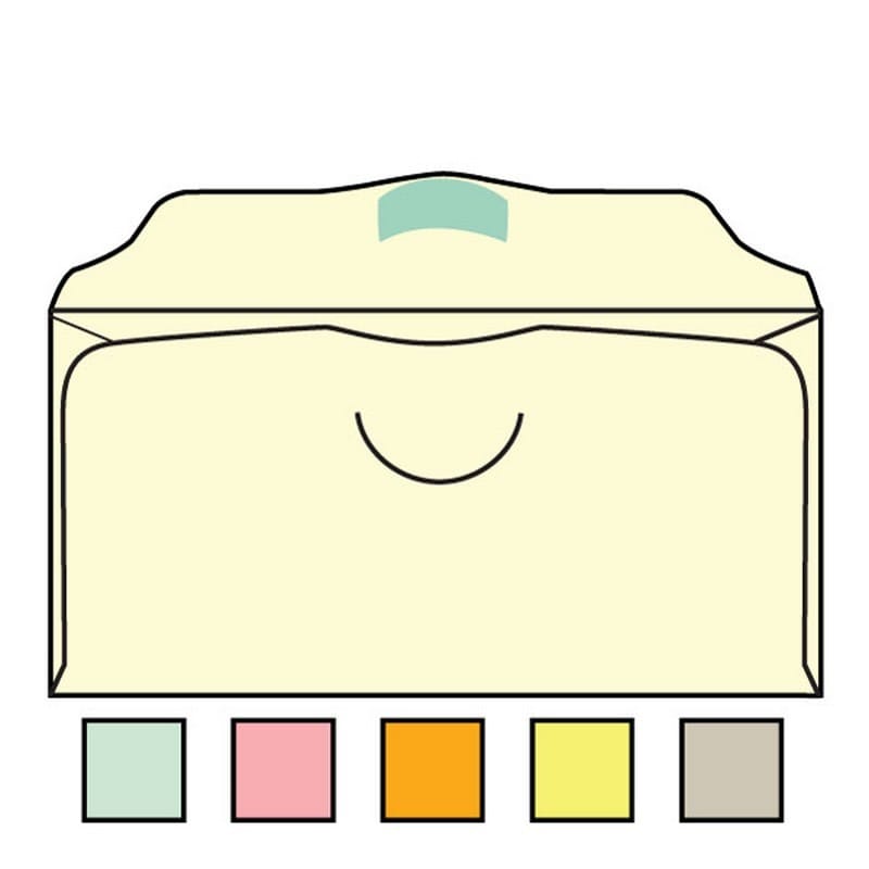 Church Offering Envelopes 3-1/8" x 6-1/4" 20# Creme Pastel, Scalloped Flap, Spot Seal, Half Circle Die Cut (Box of 1000) - Image 2