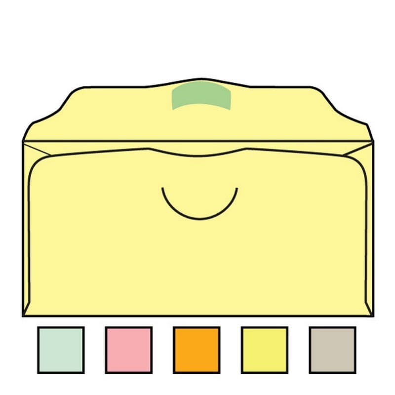 Church Offering Envelopes 3-1/8" x 6-1/4" 20# Canary Pastel, Scallop Flap, Spot Seal, Half Circle Die Cut (Box of 1000) - Image 2