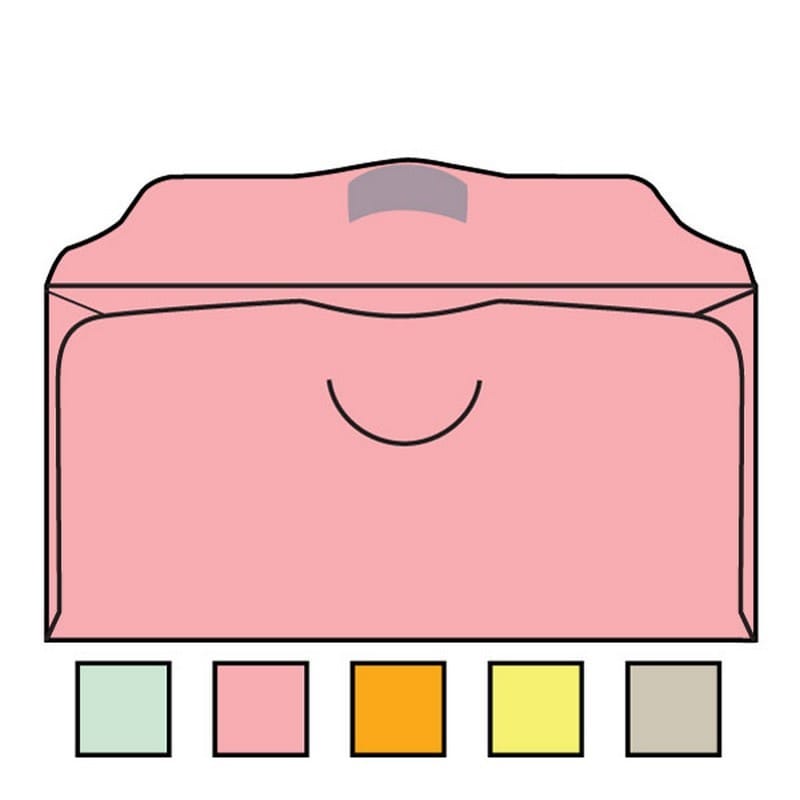 Church Offering Envelopes, 3-1/8" x 6-1/4" 20# Pink Pastel, Scalloped Flap, Spot Seal, Half Circle Die Cut (Box of 1000) - Image 2