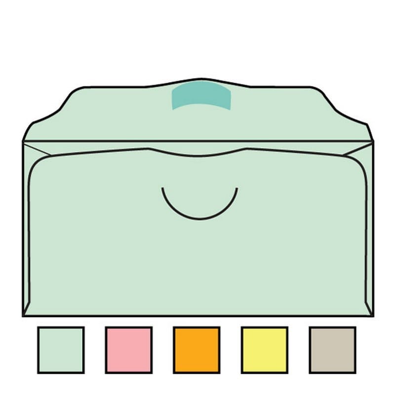Church Offering Envelopes 3-1/8" x 6-1/4" 20# Green Pastel, Scalloped Flap, Spot Seal, Half Circle Die Cut (Box of 1000) - Image 2