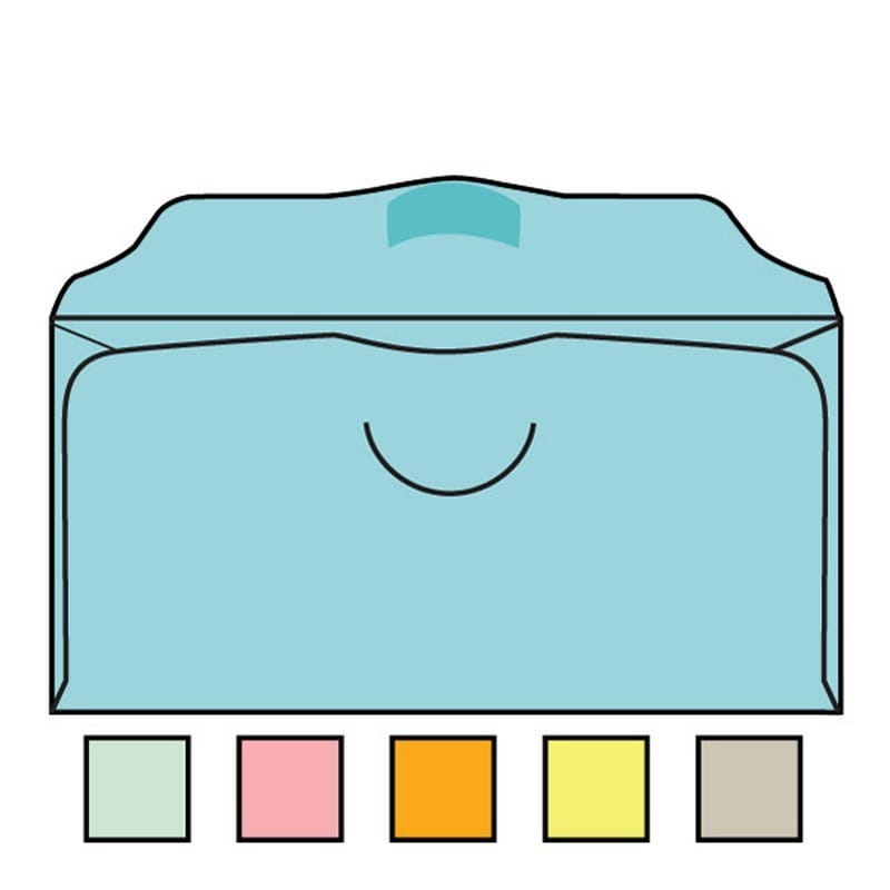 Church Offering Envelopes, 3-1/8" x 6-1/4" 20# Blue Pastel, Scalloped Flap, Spot Seal, Half Circle Die Cut (Box of 1000) - Image 2