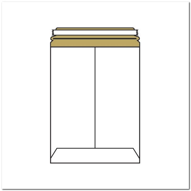 Open End No Bend Mailer Envelopes, 12-3/4" x 15", White, 100% Recycled Board, Center Seam, Tear Strip (Box of 100)