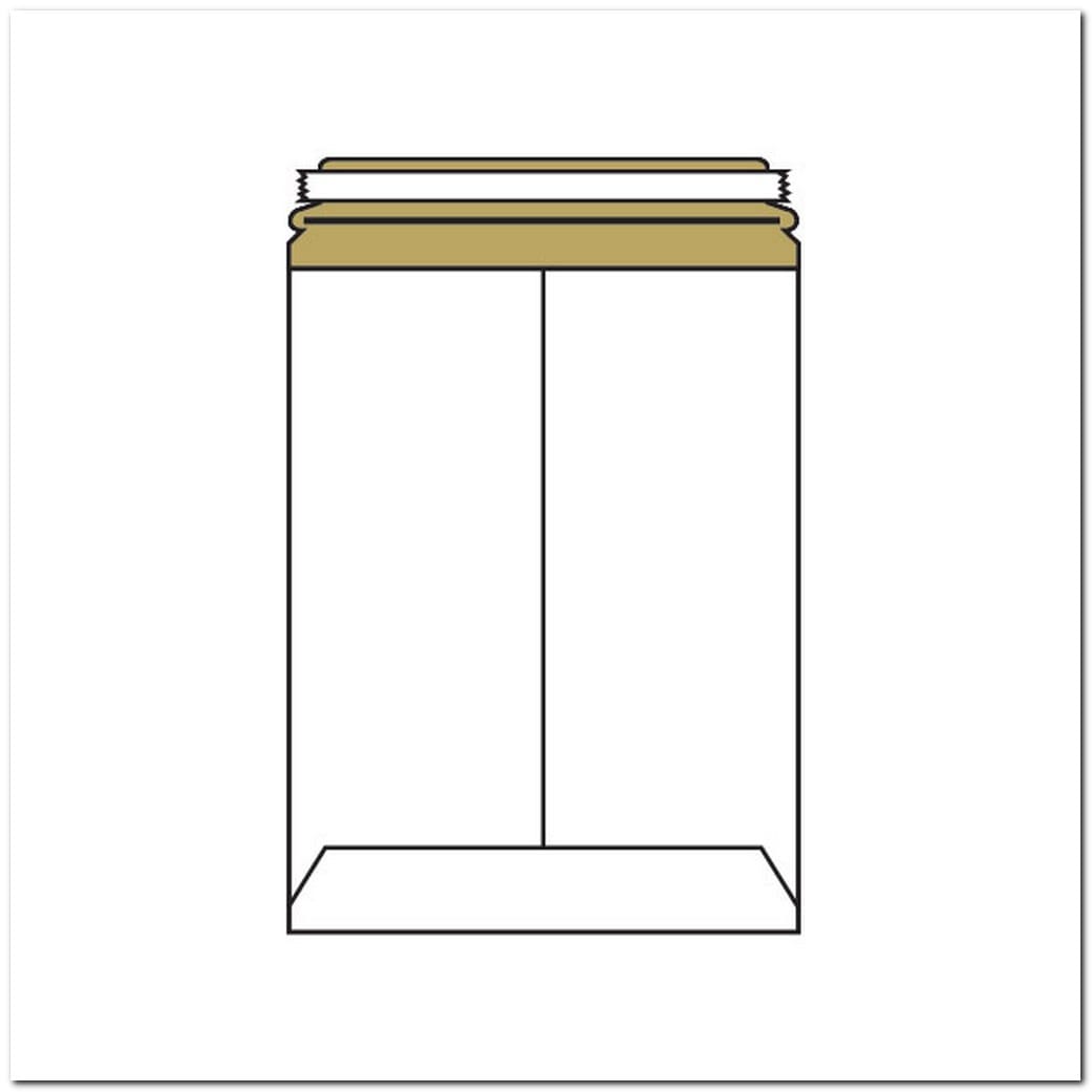 Open End No Bend Mailer Envelopes, 12-3/4" x 15", White, 100% Recycled Board, Center Seam, Tear Strip (Box of 100)