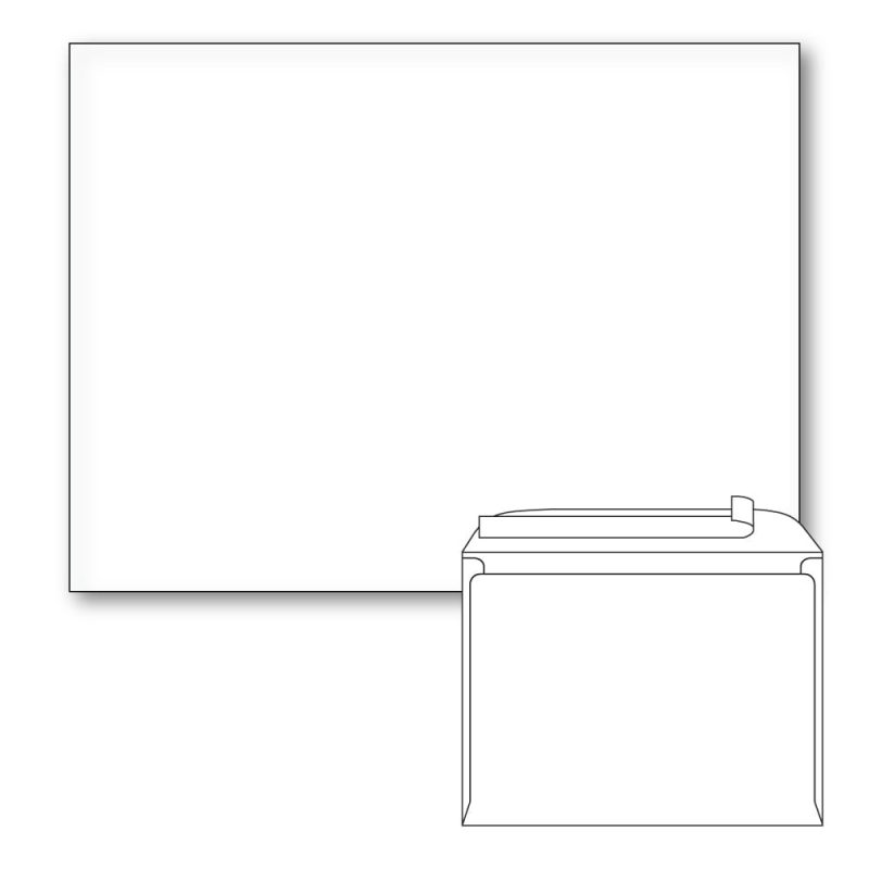 White Booklet Envelopes, White Wove, 28 lb, Peel & Seal. Size: 10" x 13" - Qty 500 per box