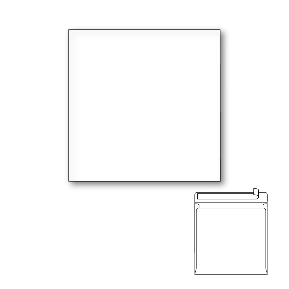 White Booklet Envelopes, White Wove, 28 lb, Peel & Seal. Size: 6" x 6" - Qty 1000 per box