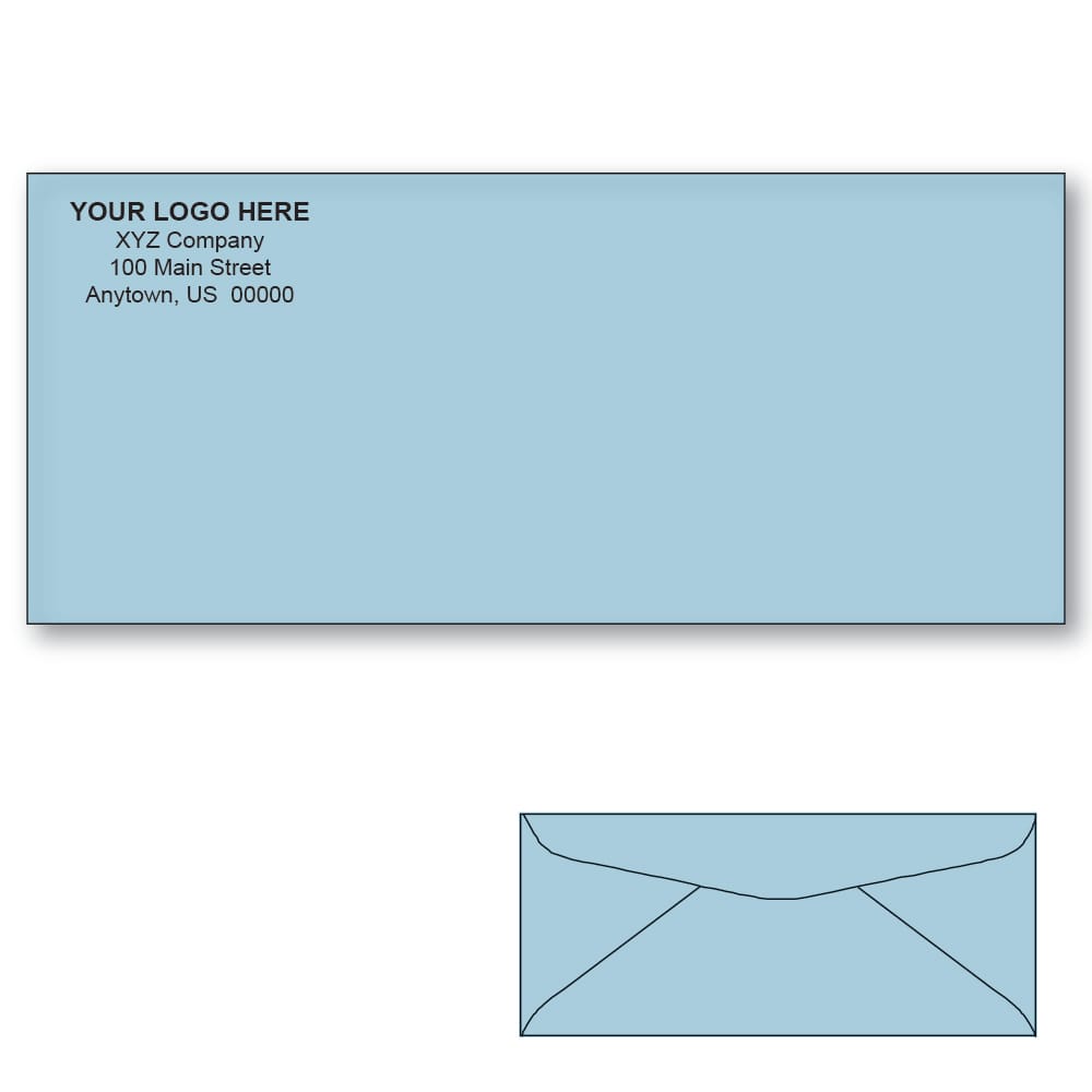 Custom Printed #10 Blue Envelopes, 4-1/8" x 9-1/2" Blue Wove, 24 lb (Box of 500) - Image 2