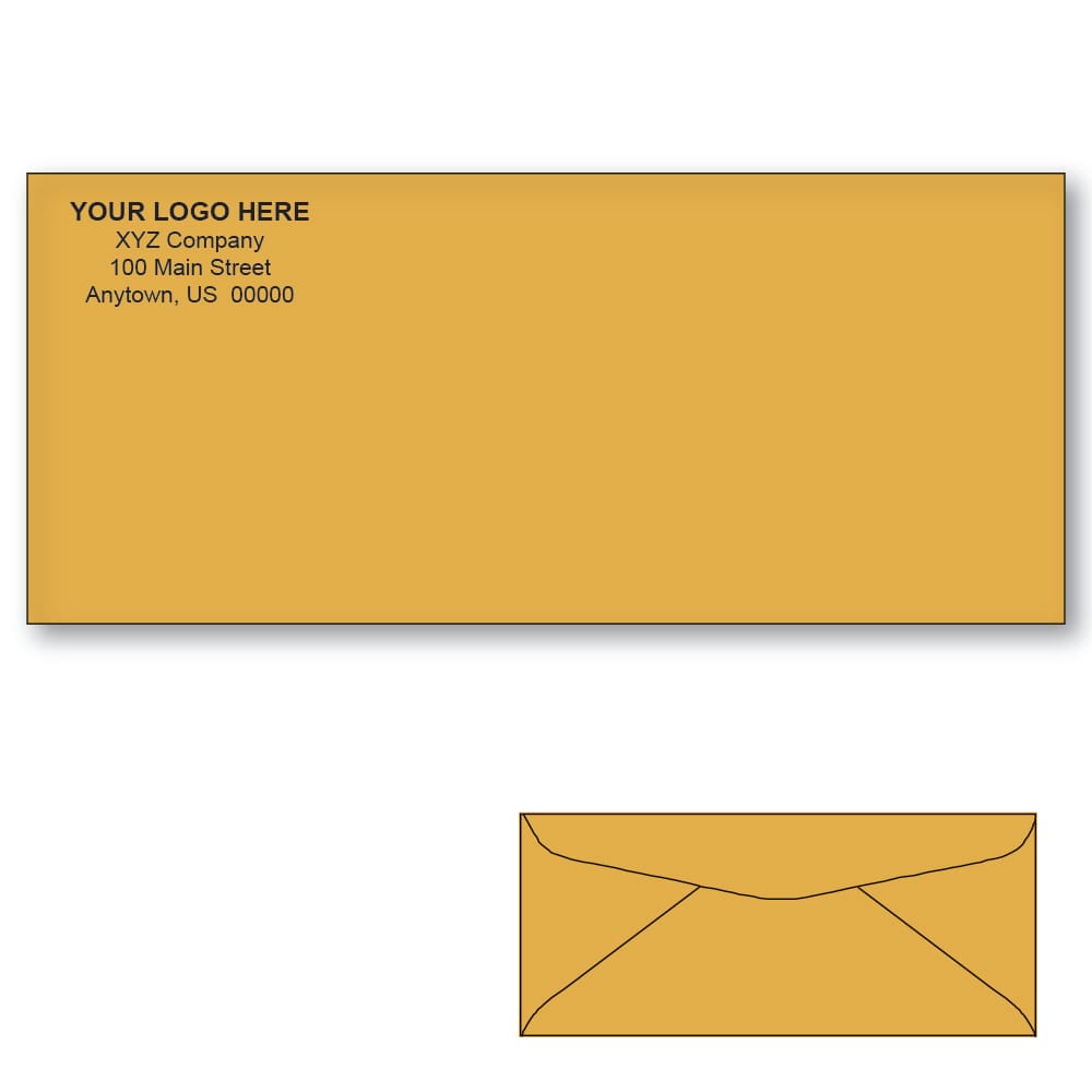 Custom Printed #10 Goldenrod Envelopes, 4-1/8" x 9-1/2" Goldenrod Wove, 24 lb (Box of 500)