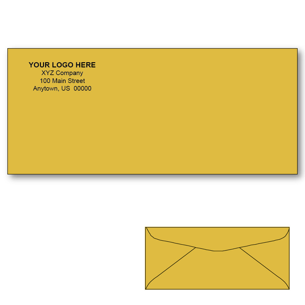 Custom Printed #10 Commercial Kraft Envelopes, 4-1/8" x 9-1/2" Golden Brown Kraft, 24 lb (Box of 500) - Image 2