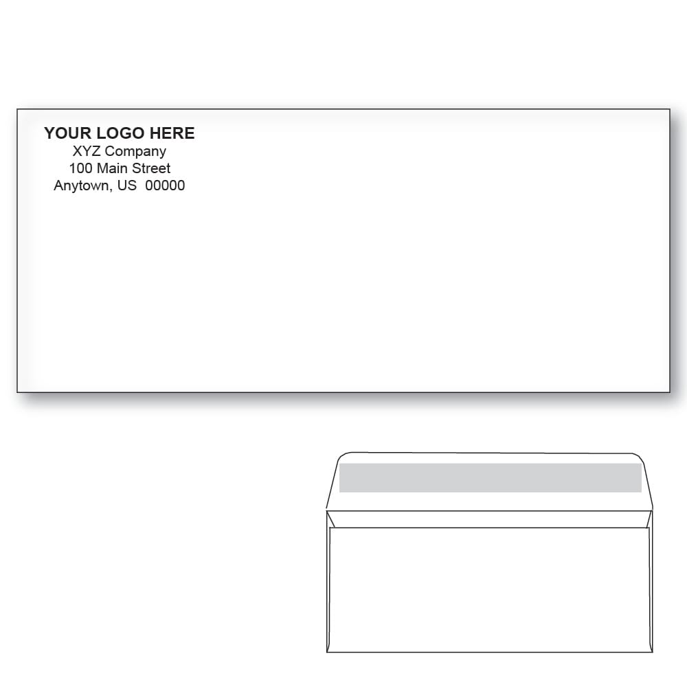 Custom Printed #10 Peel & Seal Envelopes, Blue Tint, 4-1/8" x 9-1/2" White Wove, 24 lb (Box of 500) - Image 2