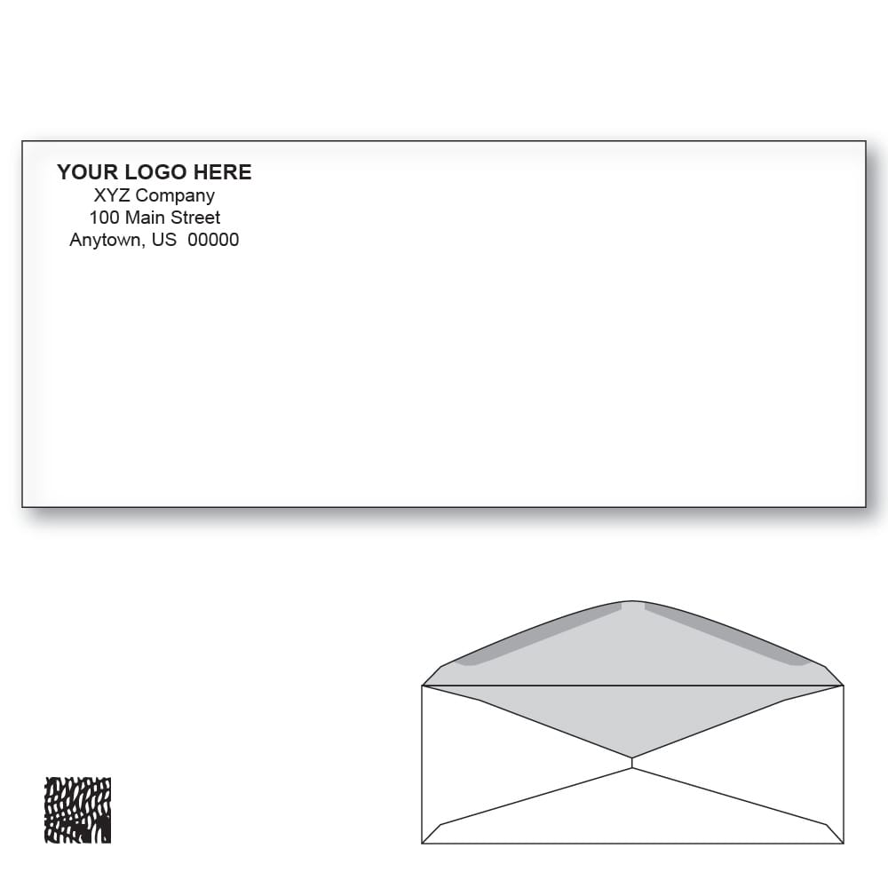 Custom Printed #10 Business Envelopes with Black Tint, 4-1/8" x 9-1/2" White Wove, 24 lb (Box of 500) - Image 2
