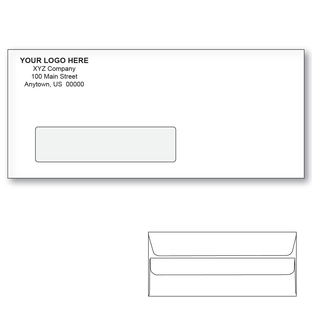 Custom Printed #10 Self Seal Window Envelopes, 4-1/8" x 9-1/2" White Wove, 24 lb, Standard Flap (Box of 500) - Image 2