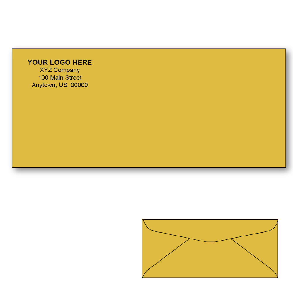Custom Printed #11 Commercial Kraft Envelopes, 4-1/2" x 10-3/8" Golden Brown Kraft, 24 lb, Standard Flap (Box of 500) - Image 2
