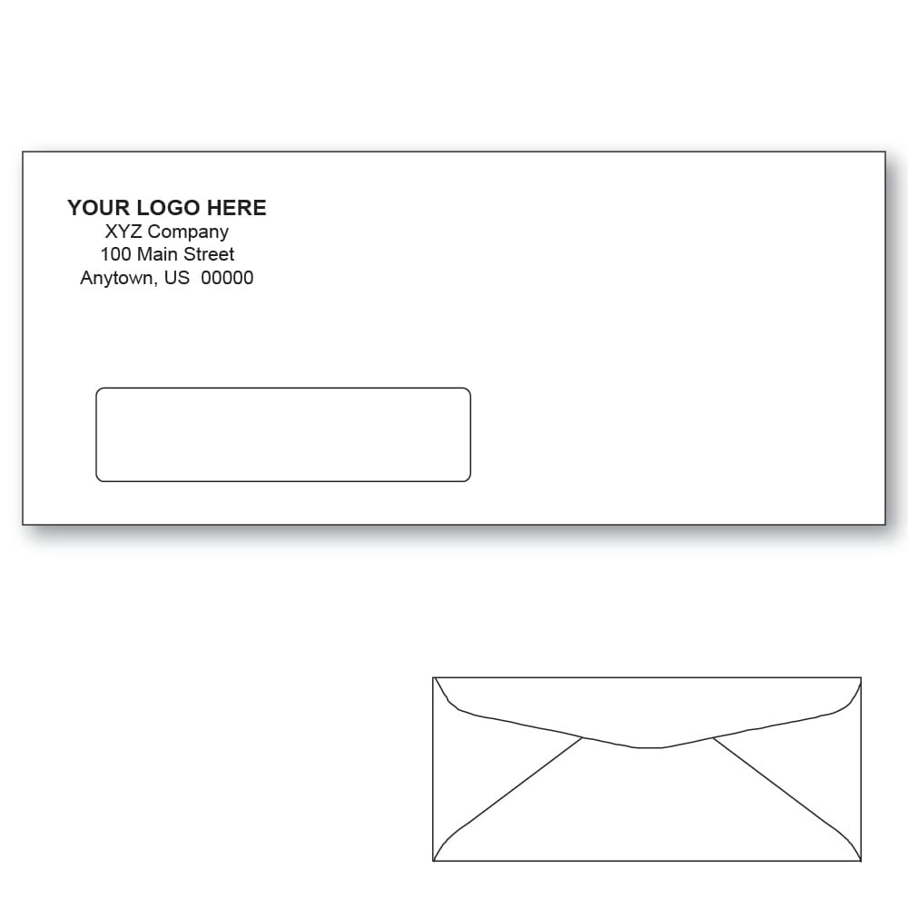 Custom Printed #11 Window Envelopes, 4-1/2" x 10-3/8" White Wove, 24 lb, Standard Flap (Box of 500) - Image 2