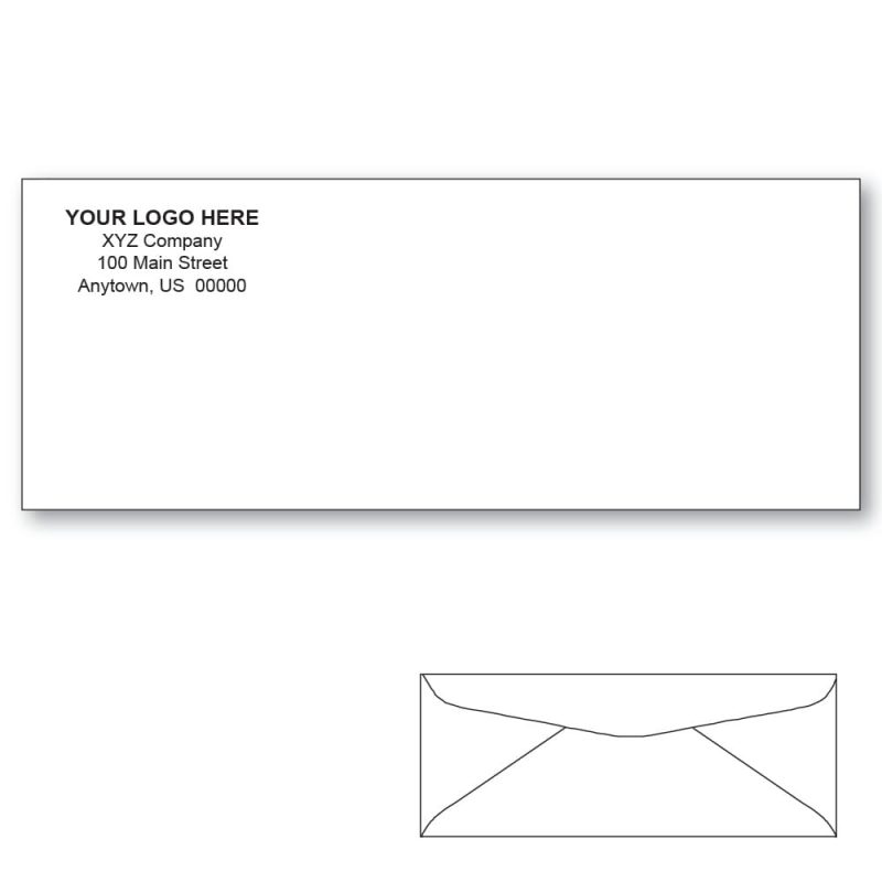 Custom Printed #12 Regular Envelopes, 4-3/4" x 11" White Wove, 24 lb, Standard Flap (Box of 500)