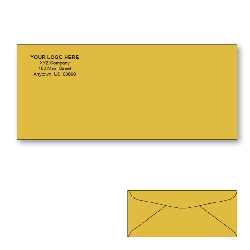Custom Printed #12 Commercial Kraft Envelopes, 4-3/4" x 11" Golden Brown Kraft, 24 lb, Standard Flap (Box of 500)