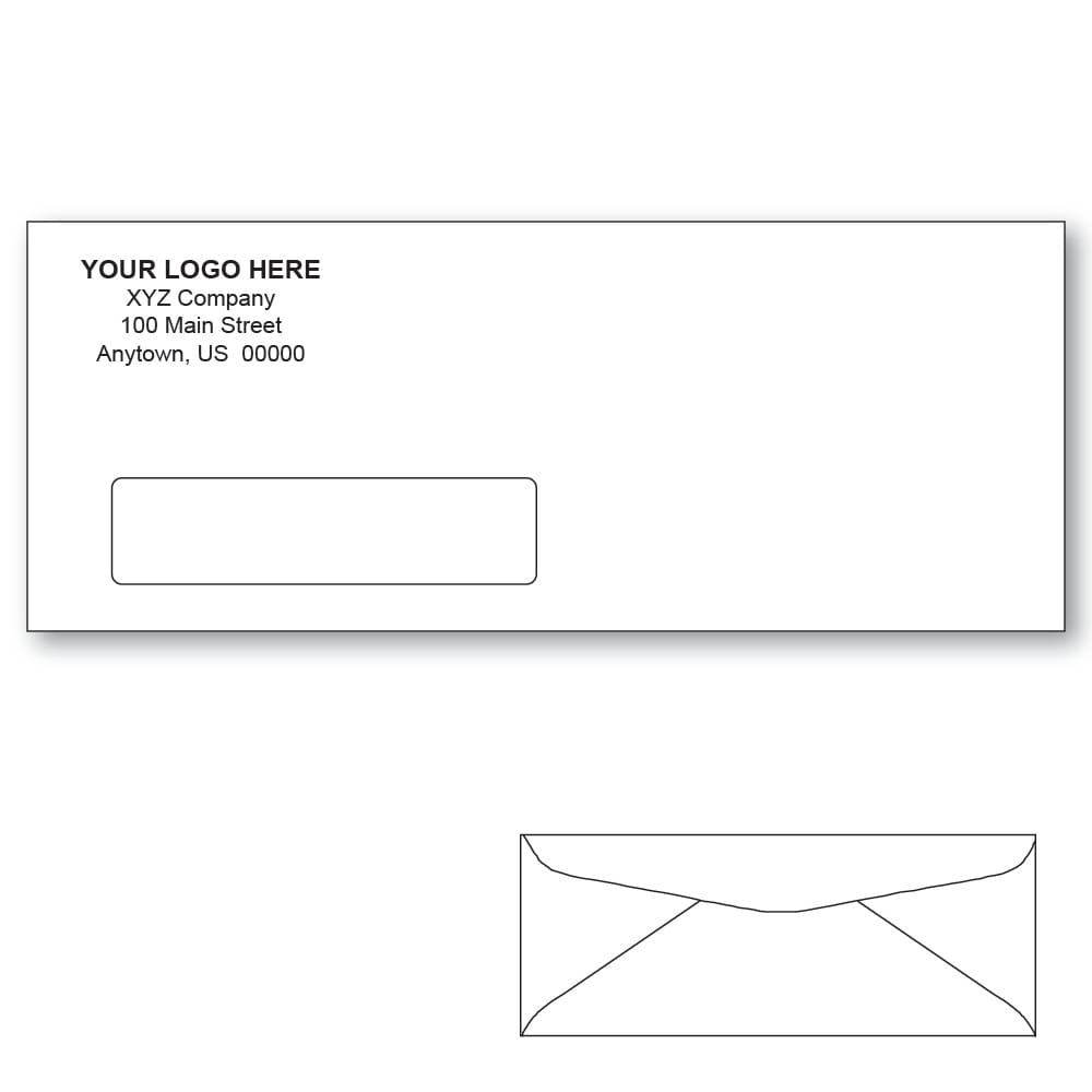 Custom Printed #12 Window Envelopes, 4-3/4" x 11" White Wove, 24 lb, Standard Flap (Box of 500) - Image 2