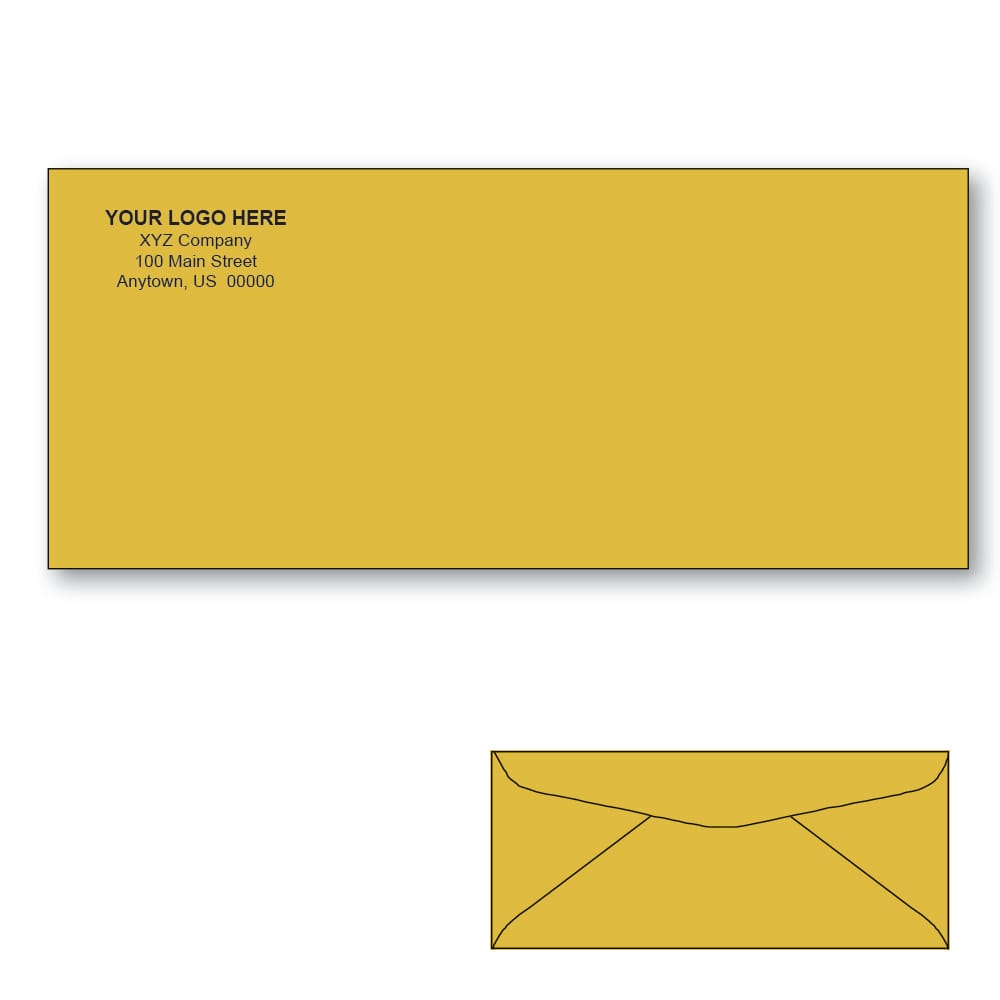 Custom Printed #14 Commercial Kraft Envelopes, 5" x 11-1/2" Golden Brown Kraft, 24 lb, Standard Flap (Box of 500) - Image 2