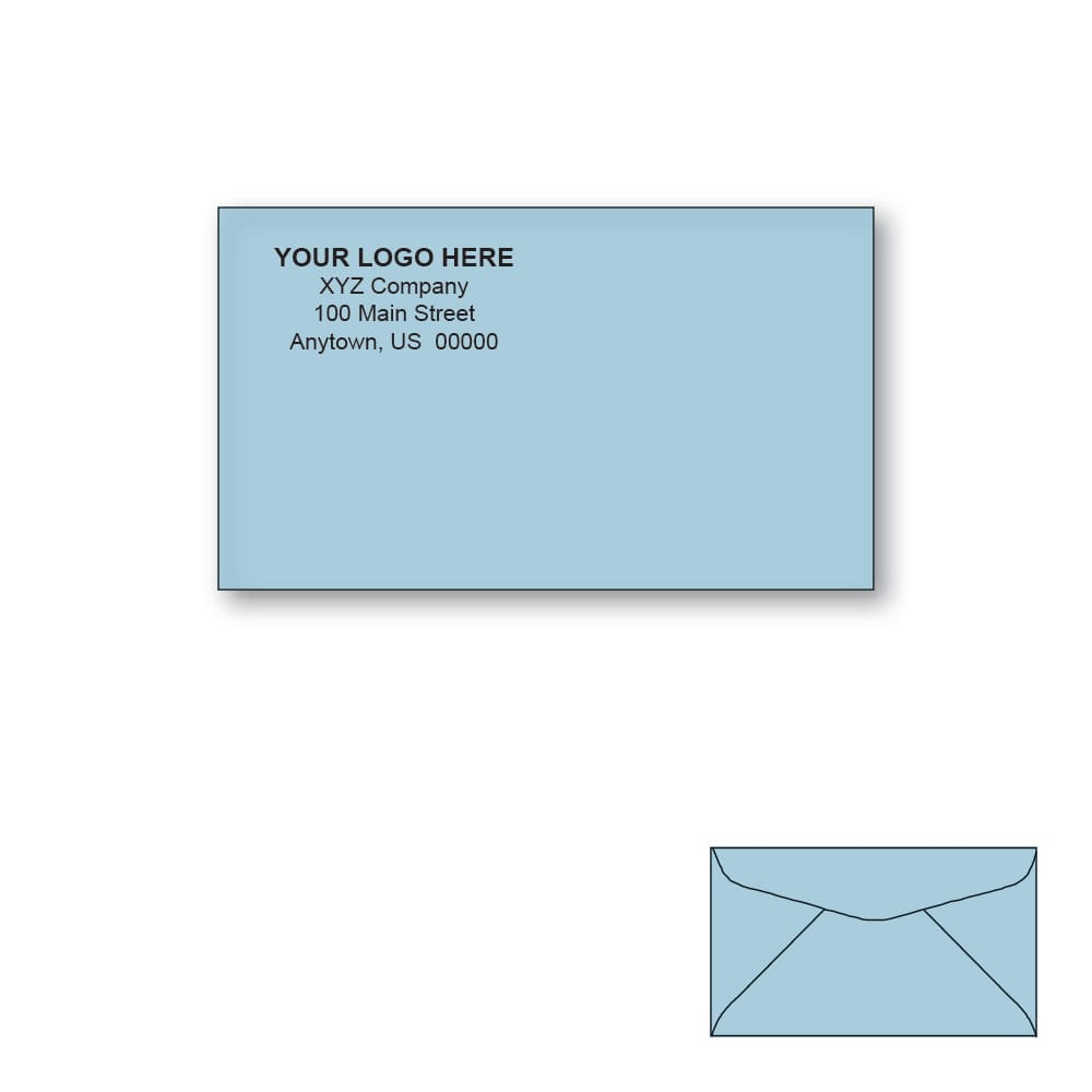 Custom Printed #6-1/4 Blue Envelopes, 3-1/2" x 6" Blue Wove, 24 lb, Standard Flap (Box of 500) - Image 2