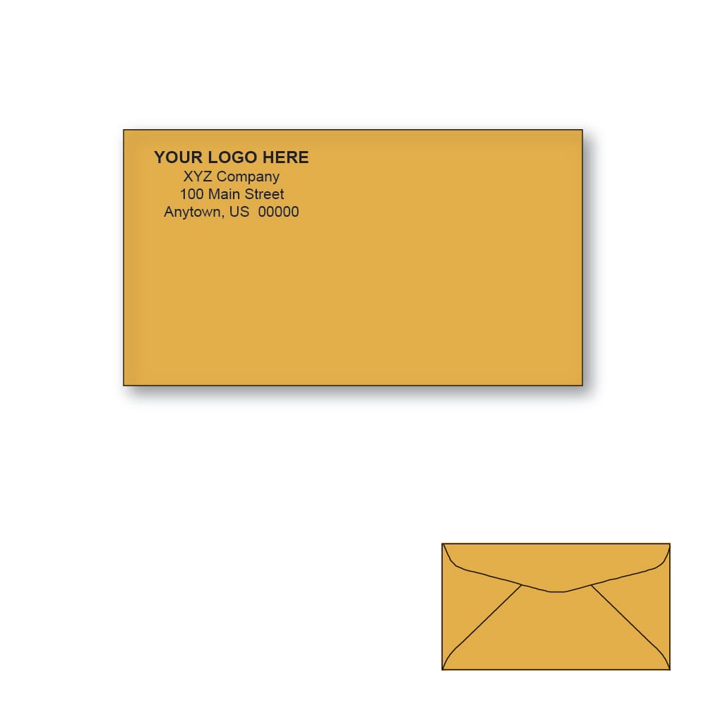 Custom Printed #6-3/4 Goldenrod Envelopes, 3-5/8" x 6-1/2" Goldenrod Wove, 24 lb, Standard Flap (Box of 500) - Image 2