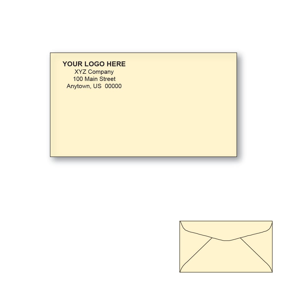 Custom Printed #6-3/4 Ivory Envelopes, 3-5/8" x 6-1/2" Ivory Wove, 24 lb, Standard Flap (Box of 500)