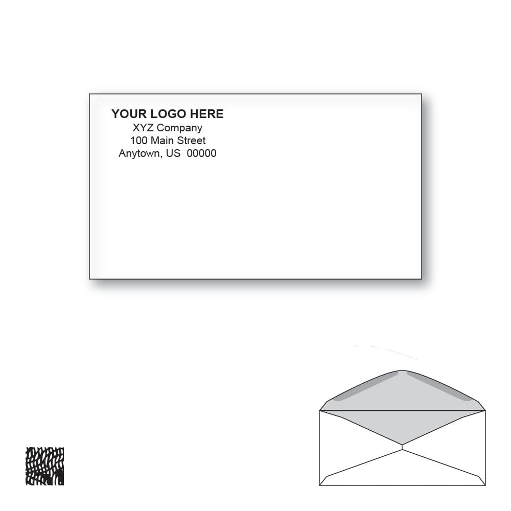 Custom Printed #6-3/4 Business Envelopes with Black Tint, 3-5/8" x 6-1/2" White Wove, 24 lb, Standard Flap (Box of 500) - Image 2