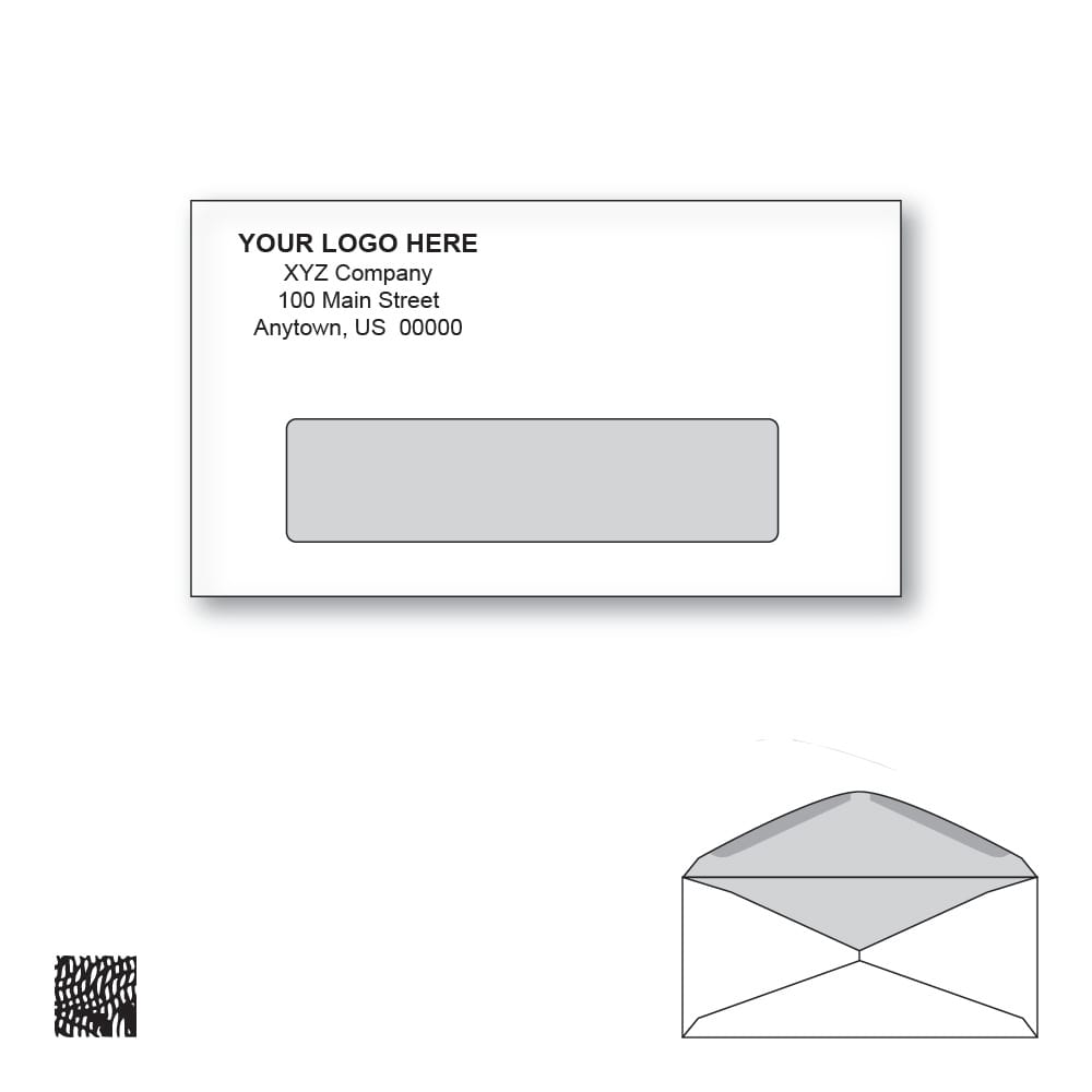 Custom Printed #6-3/4 Business Window Envelopes with Black Tint, 3-5/8" x 6-1/2" White Wove, 24 lb, Standard Flap (Box of 500) - Image 2