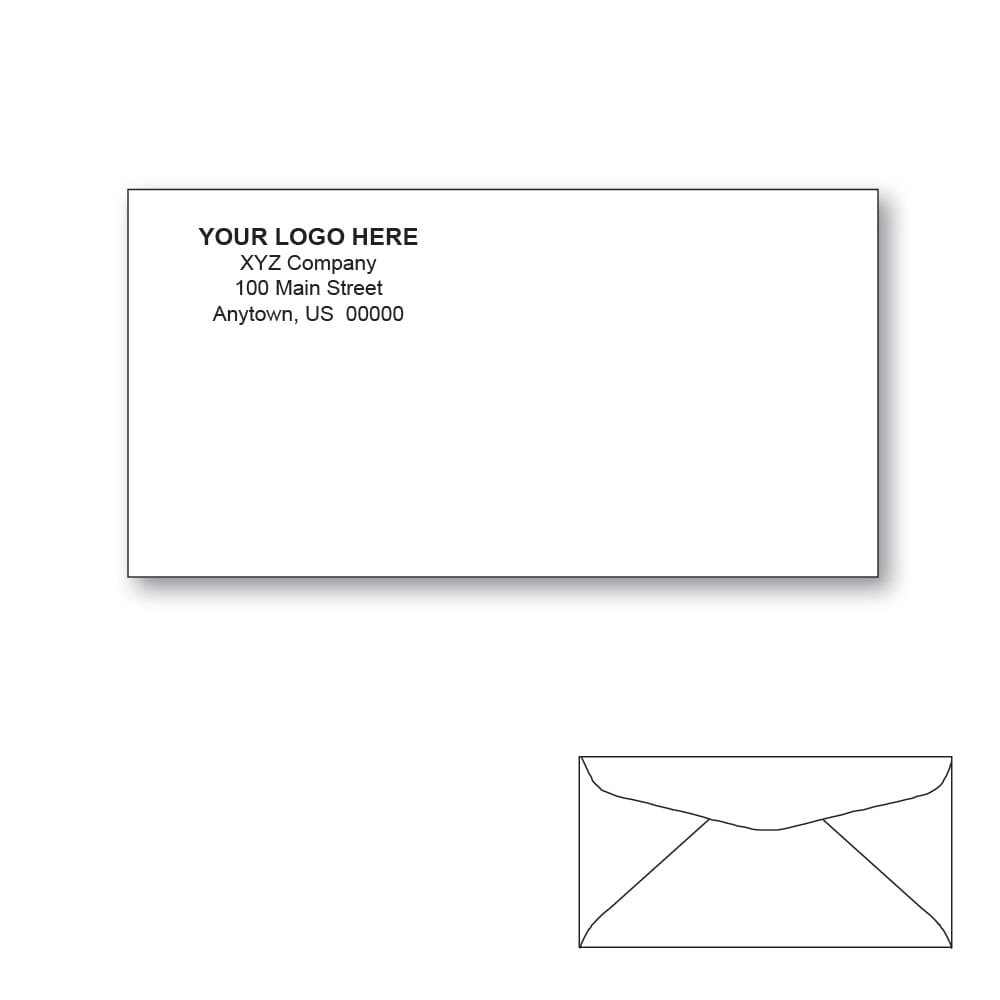Custom Printed #7-3/4 Regular Envelopes, 3-7/8" x 7-1/2" White Wove, 24 lb, Standard Flap (Box of 500) - Image 2