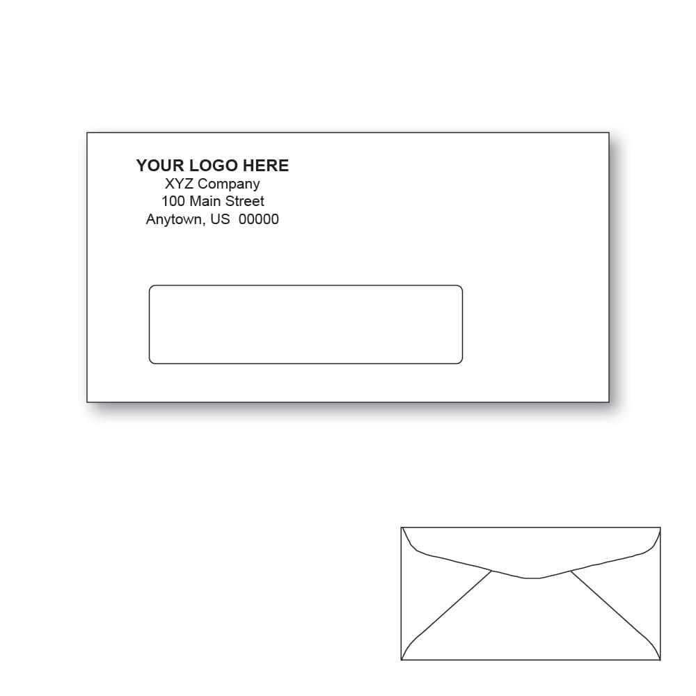 Custom Printed #7-3/4 Window Envelopes, 3-7/8" x 7-1/2" White Wove, 24 lb, Standard Flap (Box of 500) - Image 2