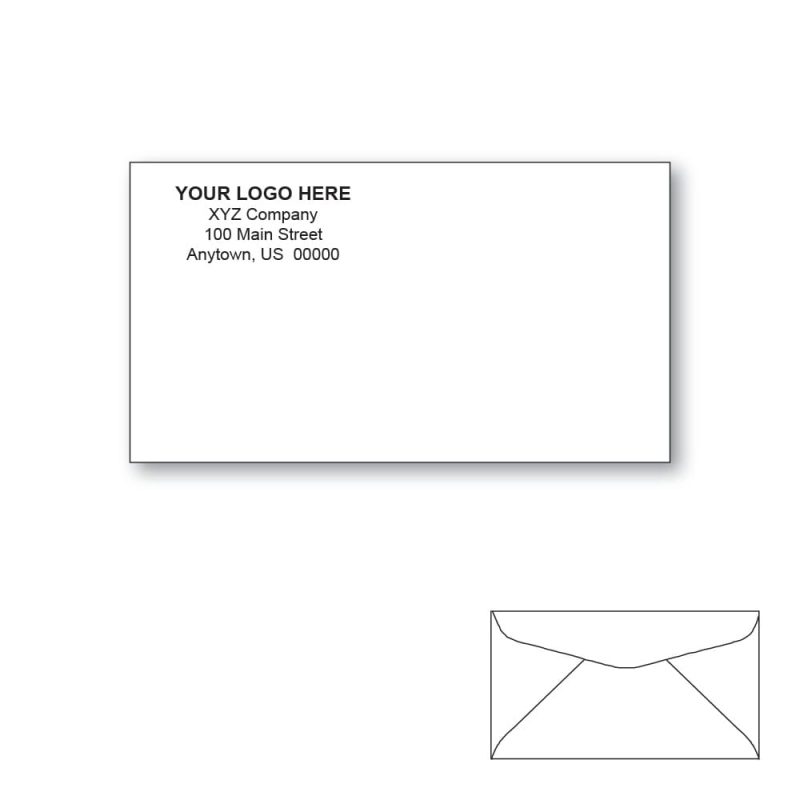 Custom Printed #7 Regular Envelopes, 3-3/4" x 6-3/4" White Wove, 24 lb, Standard Flap (Box of 500)