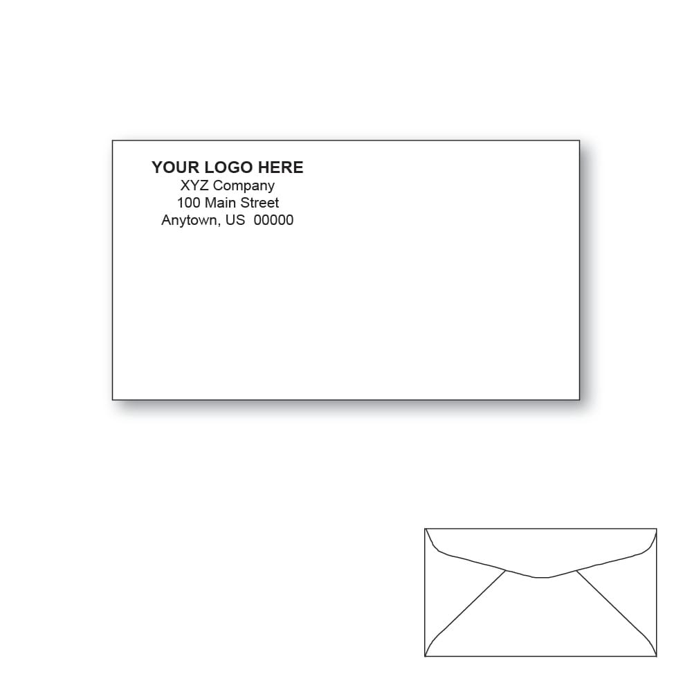 Custom Printed #7 Regular Envelopes, 3-3/4" x 6-3/4" White Wove, 24 lb, Standard Flap (Box of 500) - Image 2