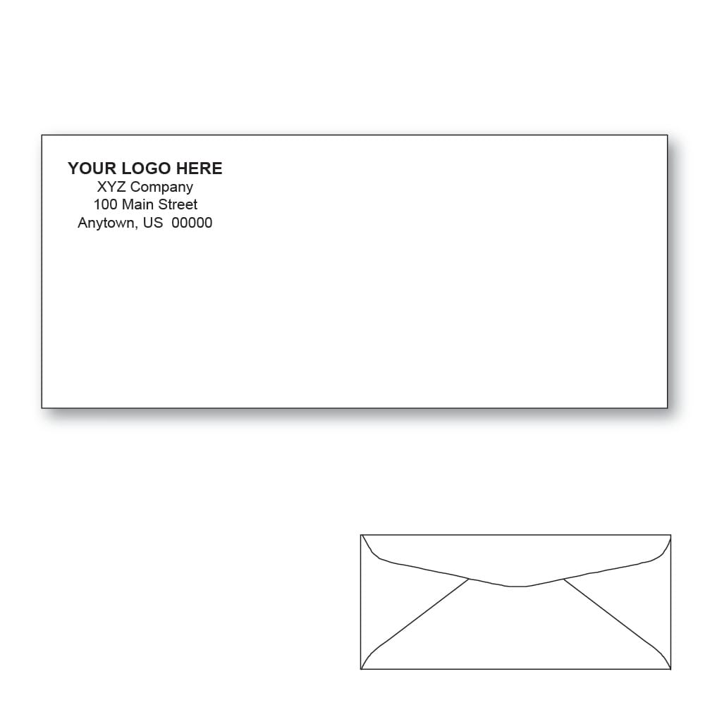 Custom Printed #9 Regular Envelopes, 3-7/8" x 8-7/8" White Wove, 24 lb (Box of 500)