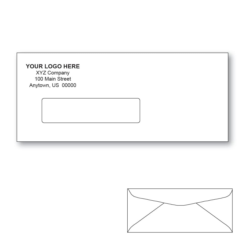 Custom Printed Window Check Envelopes, 3-5/8" x 8-5/8" White Wove, 24 lb, Standard Flap (Box of 500) - Image 2