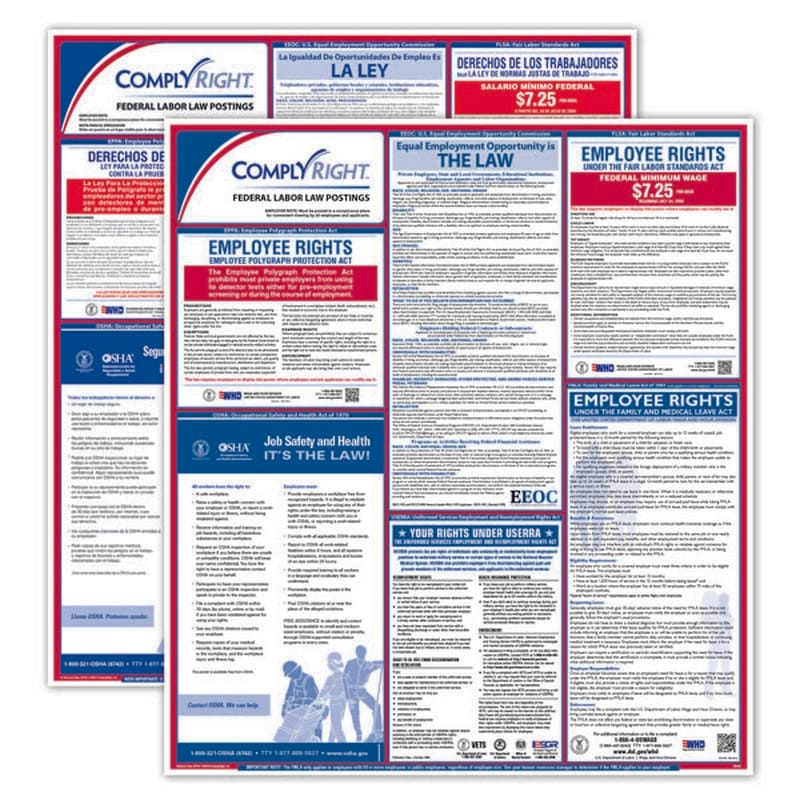 ComplyRight Bilingual Federal Labor Law Poster, 47" x 27" - 1 per Pack