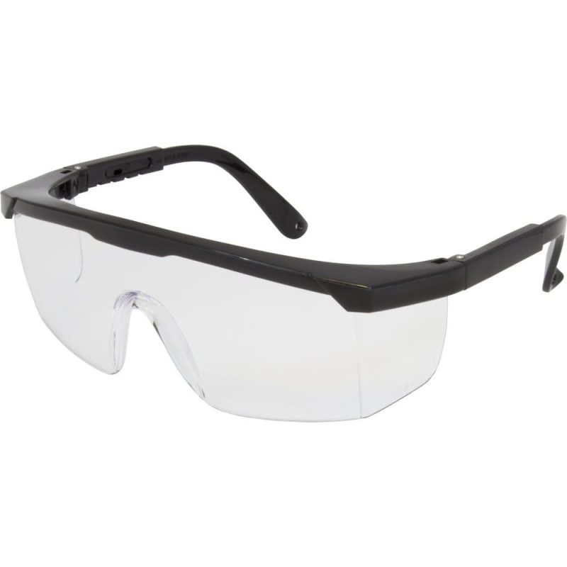 Safety Glasses, Black Frame, Clear Lens (144 Pairs per Box)