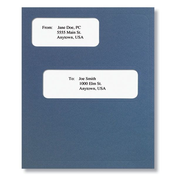 Offset Window Folder, Blue, Pack of 50