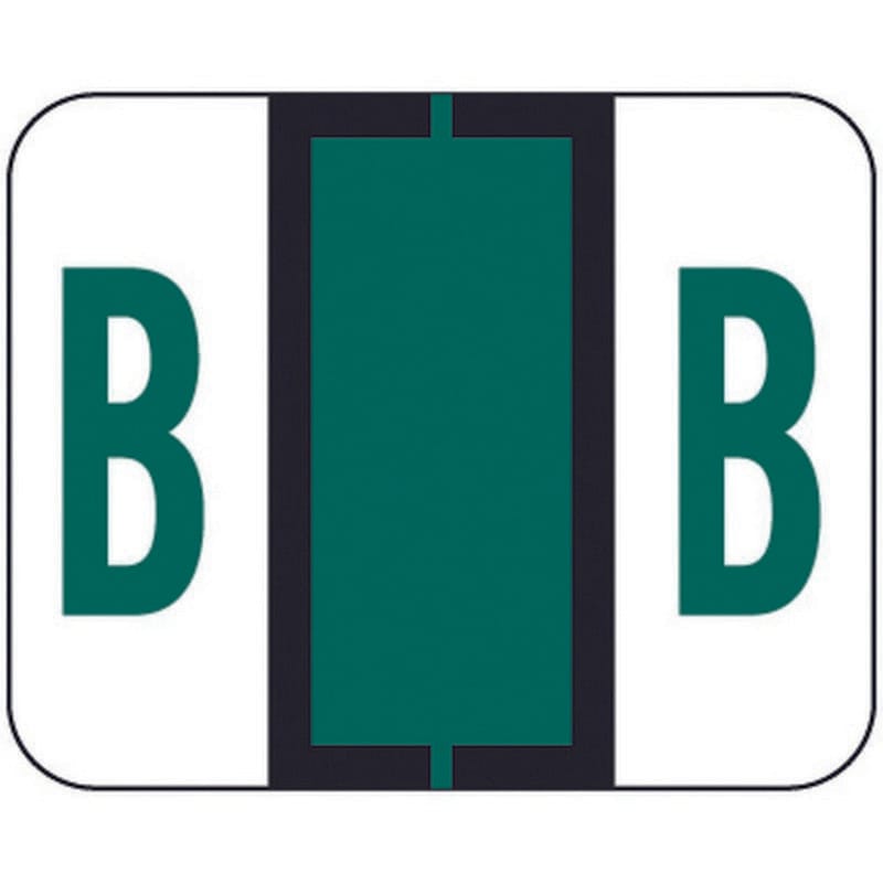 File Doctor FDAV Compatible Alpha Labels "B", Vinyl Stock, 1-1/4" X 1". Rolls of 500