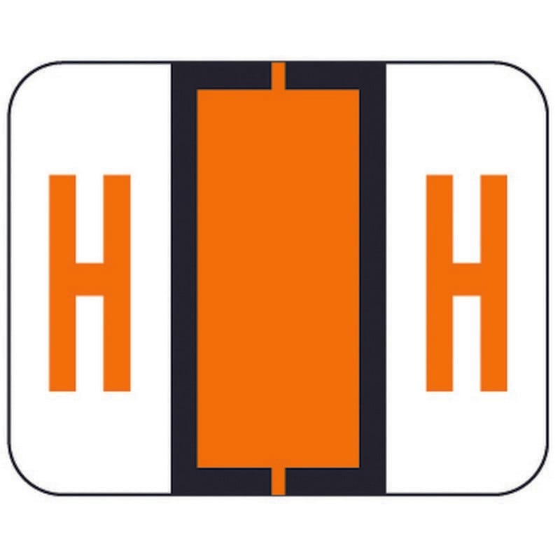 File Doctor FDAV Compatible Alpha Labels "H", Vinyl Stock, 1-1/4" X 1". Rolls of 500