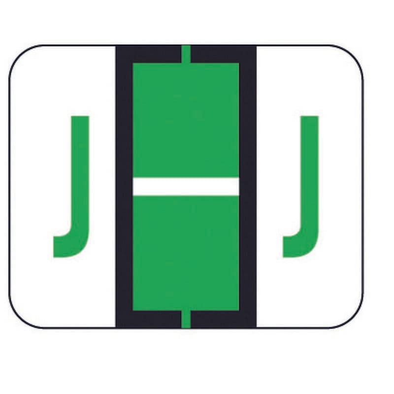 File Doctor FDAV Compatible Alpha Labels "J", Vinyl Stock, 1-1/4" X 1". Rolls of 500