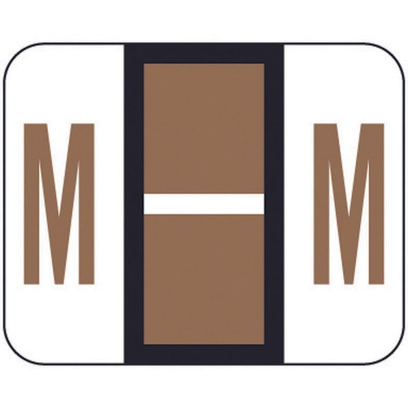 File Doctor FDAV Compatible Alpha Labels "M", Vinyl Stock, 1-1/4" X 1". Rolls of 500