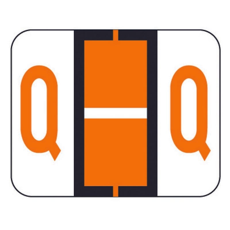 File Doctor FDAV Compatible Alpha Labels "Q", Vinyl Stock, 1-1/4" X 1". Rolls of 500